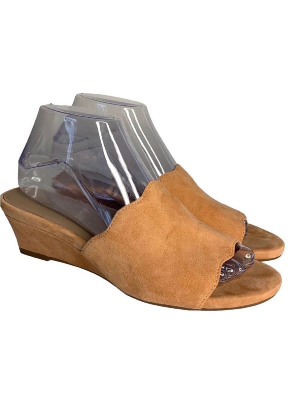 BETTYE MULLER Concept Chili Seema Suede Demi Wedge Slides Sandals Shoes Size 7.5